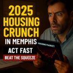 Real Estate Investing Podcast - 5 O'Clock Somewhere This thumbnail leverages a high-impact emotional strategy rooted in urgency and FOMO, perfectly aligned with the core message of this episode: the tightening Memphis real estate market in 2025. As discussed, inventory is shrinking, yields are adjusting, and new construction is down—signaling a critical window for investors. The concerned expression of the investor holding a tablet showing a plummeting housing chart visually amplifies the theme of market pressure and rising competition. Coupled with bold messaging like “ACT FAST” and “BEAT THE SQUEEZE,” the image speaks directly to those still on the sidelines, encouraging them to make a move before prices climb and opportunities vanish. This reflects the podcast’s urgency in guiding listeners toward strategic real estate plays before the anticipated 2026 boom.