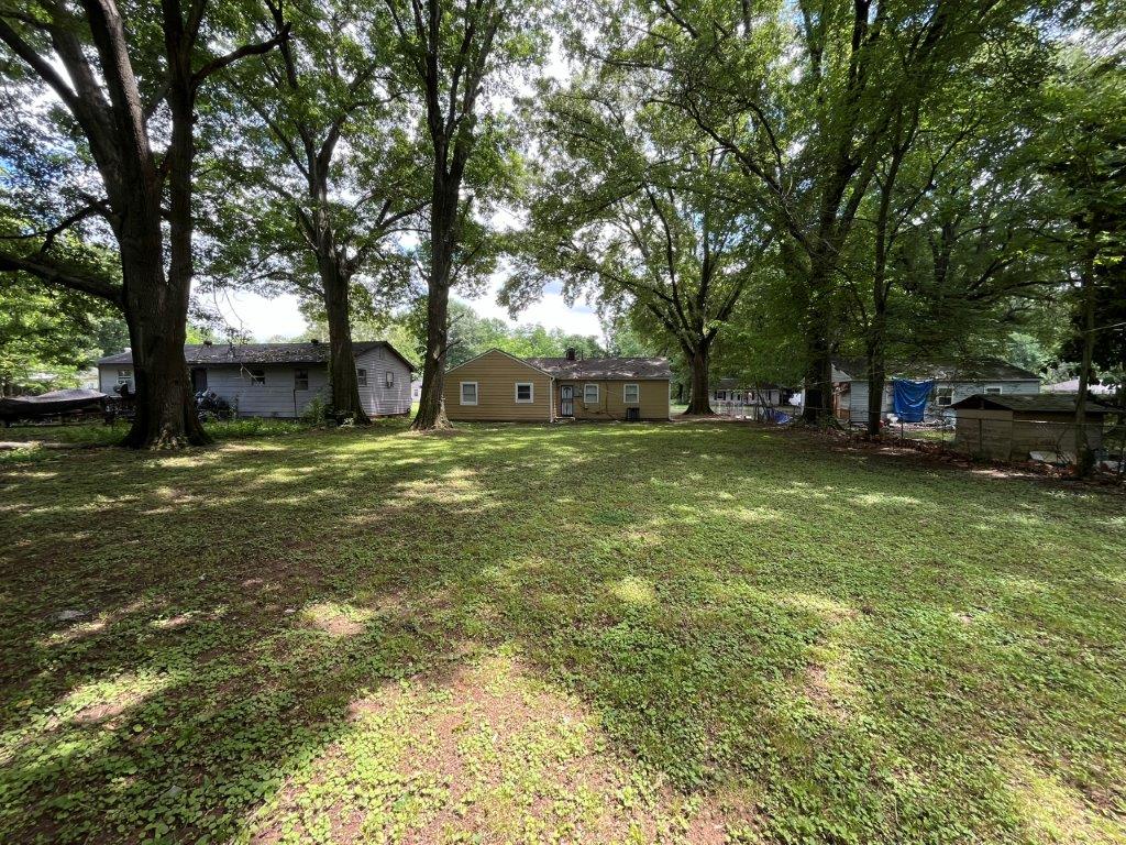 Large fenced backyard in Memphis tenant-occupied home