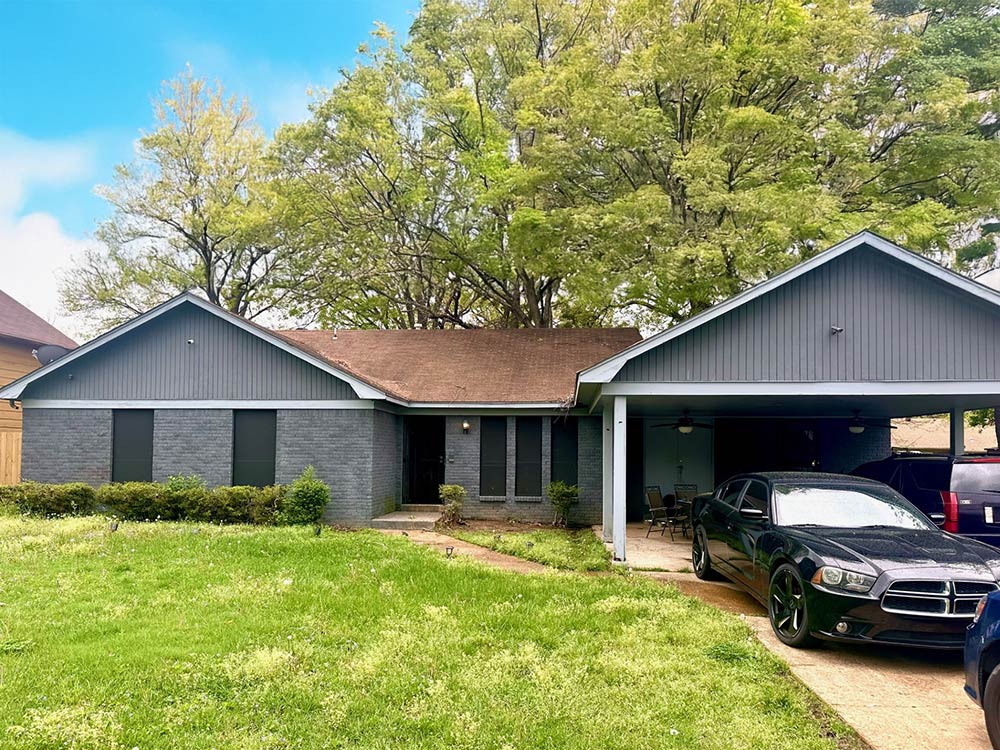 Front exterior view of rental-ready 4-bedroom home in Memphis 38141