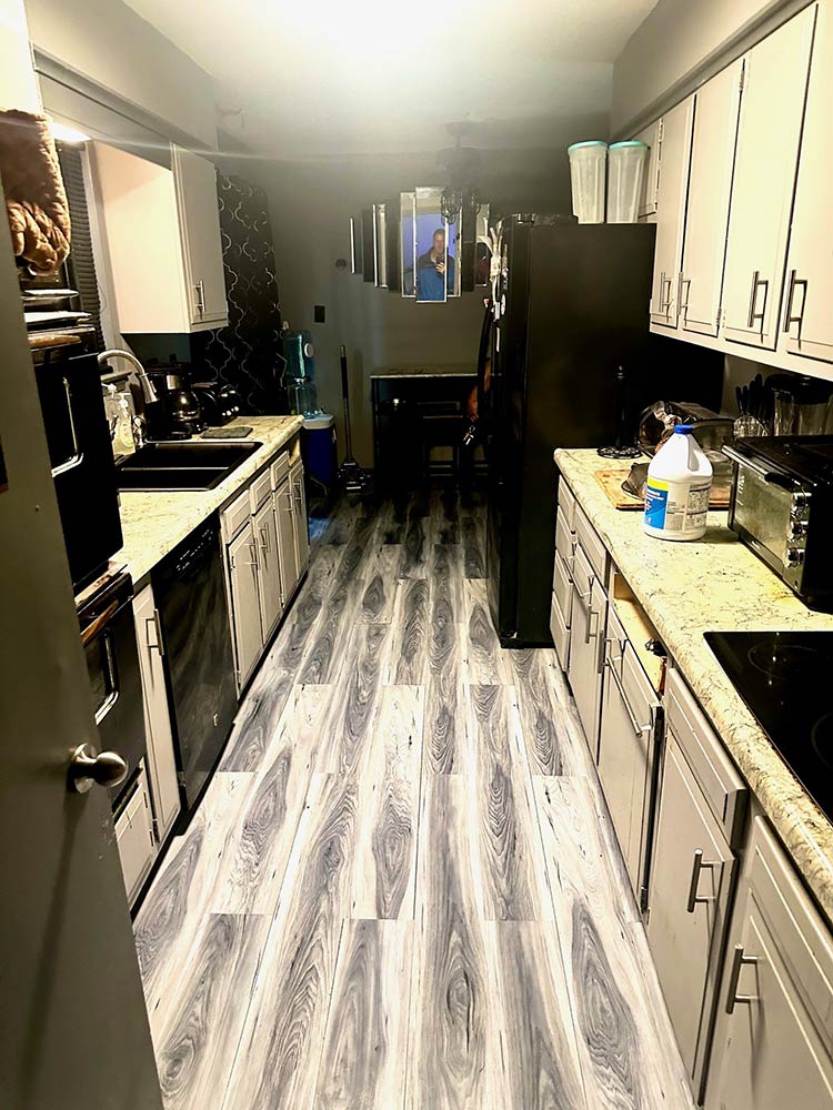 Renovated bathroom with stylish vanity in Memphis rental home for sale