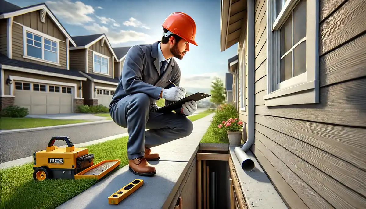 A property inspector examines a Memphis home, checking the foundation, roof, electrical panels, and plumbing to ensure everything meets safety and quality standards. He documents findings with notes and photos, providing a comprehensive home inspection report.