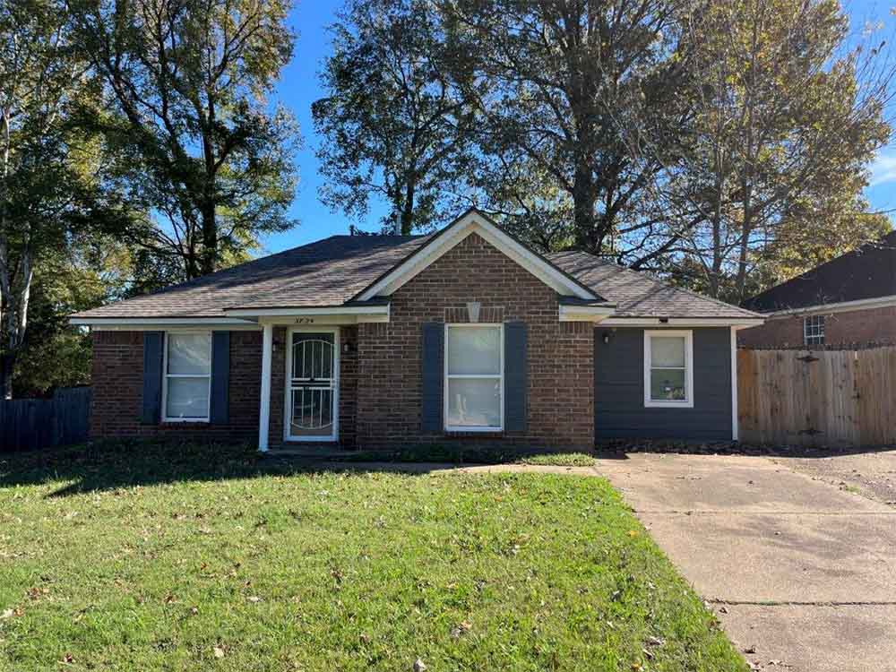 Front view of remodeled home for sale in Memphis